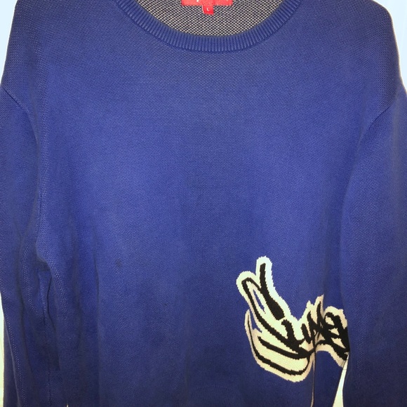 Authentic Supreme Matching Set Men’s Tag Logo Royal Blue Hat And Sweater Size L - Picture 7 of 14
